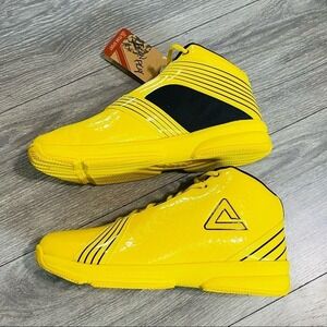 Peak Sport Basketball Shoes Bright Yellow Black‎ E21071A Mens Size 8.5 NEW